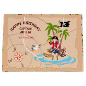 Pirate Meisje Schatkaart Leuk Verjaardagsfeest Groot Cadeauzakje (Voorkant)