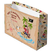 Pirate Meisje Schatkaart Leuk Verjaardagsfeest Groot Cadeauzakje (Achterkant Gekanteld)