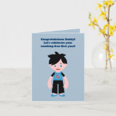 Pirate Meisje Schatkaart Leuk Verjaardagsfeest Kaart (Gele Bloem)