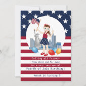 Pirate Meisje Schatkaart Leuk Verjaardagsfeest Kaart (Voorkant)