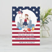 Pirate Meisje Schatkaart Leuk Verjaardagsfeest Kaart (Staand voorkant)