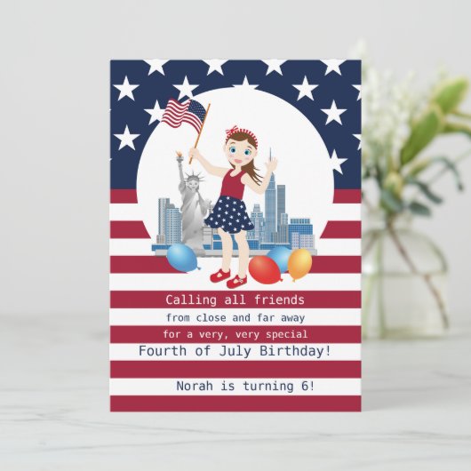 Pirate Meisje Schatkaart Leuk Verjaardagsfeest Kaart (Staand voorkant)