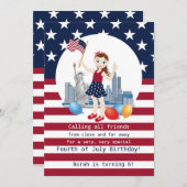 Pirate Meisje Schatkaart Leuk Verjaardagsfeest Kaart (Voorkant / Achterkant)