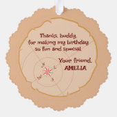 Pirate Meisje Schatkaart Leuk Verjaardagsfeest Ornament Kaart (Achterkant)