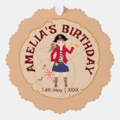 Pirate Meisje Schatkaart Leuk Verjaardagsfeest Ornament Kaart (Voorkant)