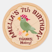 Pirate Meisje Schatkaart Leuk Verjaardagsfeest Ronde Sticker (Voorkant)