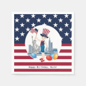 Pirate Meisje Schatkaart Leuk Verjaardagsfeest Servet (Voorkant)