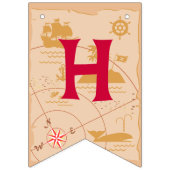 Pirate Meisje Schatkaart Leuk Verjaardagsfeest Vlaggetjes (Tweede vlag)