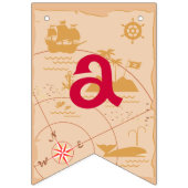 Pirate Meisje Schatkaart Leuk Verjaardagsfeest Vlaggetjes (Derde vlag)