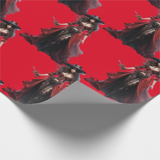 pirate meisjes verjaardagsfeestje thema cadeaupapier (Hoek)