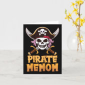 Pirate Memom Grappige Kapitein Matching Halloween Kaart (Gele Bloem)