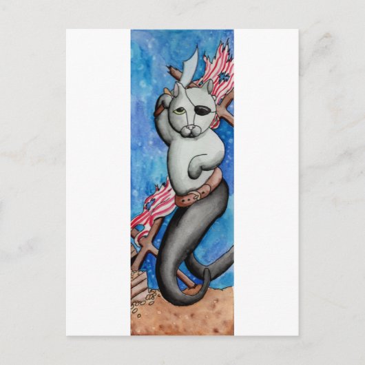 Pirate MerCat Briefkaart (Voorkant)