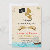Pirate Mermaid Invitation Kaart (Voorkant)