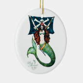 Pirate Mermaid Ornament Emerald/Gold — door KW (Rechts)