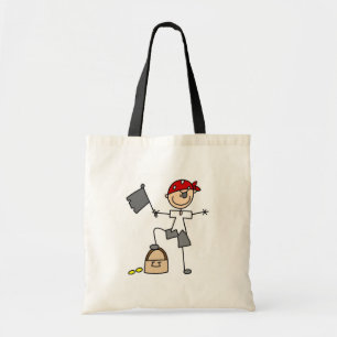 Pirate met schatkistzak tote bag