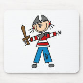 Pirate met zwaard Mousepad Muismat (Voorkant)