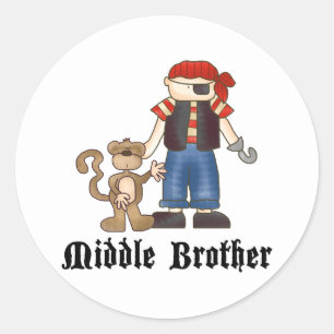 Pirate Middle Brother Ronde Sticker