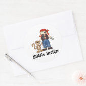 Pirate Middle Brother Ronde Sticker (Envelop)