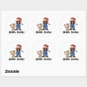 Pirate Middle Brother Ronde Sticker (Vel)