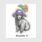 Pirate Miniature Poodle Vinyl Sticker (Vel)