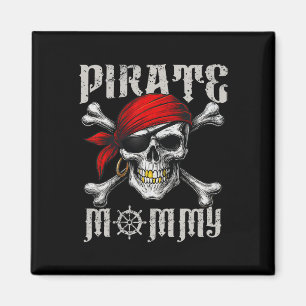 Pirate Mommy Jolly Roger Vlag en schedel crossbone Magneet