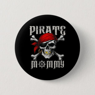 Pirate Mommy Jolly Roger Vlag en schedel crossbone Ronde Button 5,7 Cm