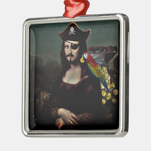 Pirate Mona Lisa with Eye Patch Metalen Ornament (Links)