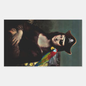 Pirate Mona Lisa with Eye Patch Rechthoekige Sticker (Voorkant)