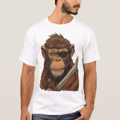 Pirate Monkey met Zwaard - Bold Adventure Art T-shirt (Voorkant)