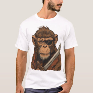 Pirate Monkey met Zwaard - Bold Adventure Art T-shirt