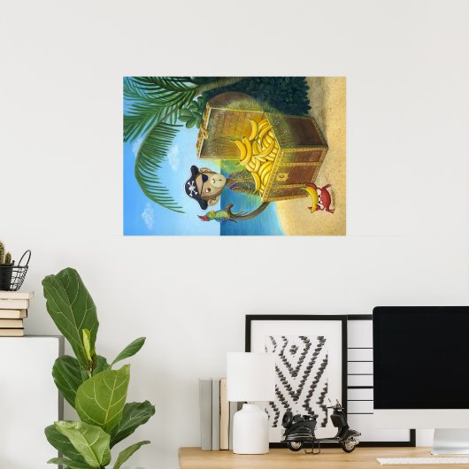 Pirate Monkey Poster (Thuiskantoor)