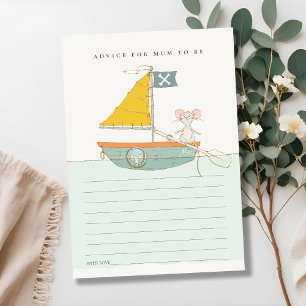 Pirate Mouse Sailboat Advice for Mum Baby shower Informatiekaartje