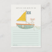 Pirate Mouse Sailboat Advice for Mum Baby shower Informatiekaartje (Voorkant)