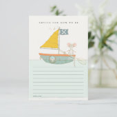 Pirate Mouse Sailboat Advice for Mum Baby shower Informatiekaartje (Staand voorkant)