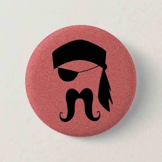 Pirate Mustache Ronde Button 5,7 Cm (Voorkant)