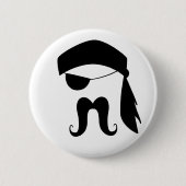 Pirate Mustache Ronde Button 5,7 Cm (Voorkant)
