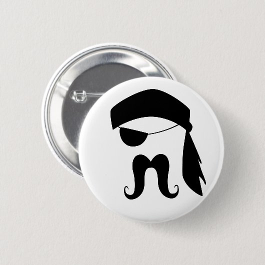 Pirate Mustache Ronde Button 5,7 Cm (Voorkant /achterkant)