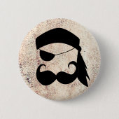 Pirate Mustache Ronde Button 5,7 Cm (Voorkant)