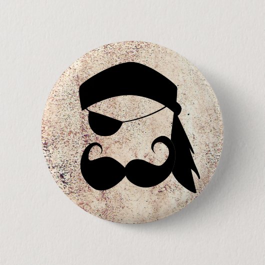Pirate Mustache Ronde Button 5,7 Cm (Voorkant)