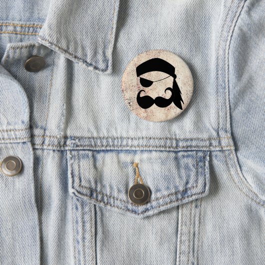 Pirate Mustache Ronde Button 5,7 Cm (In situ)