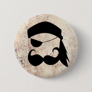 Pirate Mustache Ronde Button 5,7 Cm