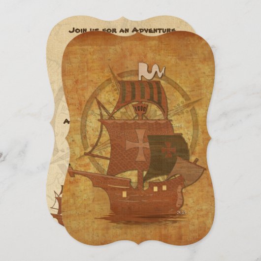 Pirate Mystery Ship Kaart (Voorkant / Achterkant)