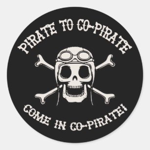 Pirate naar Co-Pirate Ronde Sticker