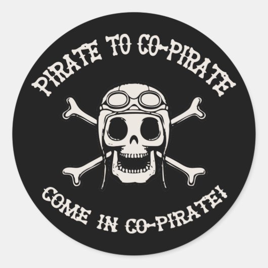 Pirate naar Co-Pirate Ronde Sticker (Voorkant)