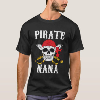 Pirate Nana Grootmoeder Familie Halloween T-shirt
