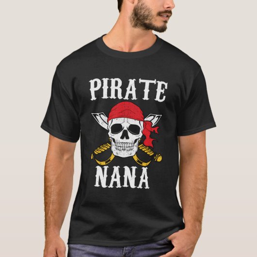 Pirate Nana Grootmoeder Familie Halloween T-shirt (Voorkant)