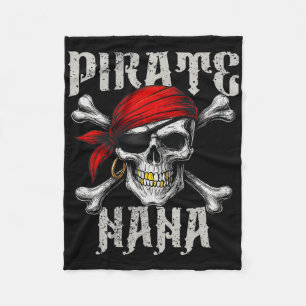 Pirate Nana Jolly Roger Vlag en schedel crossbones Fleece Deken