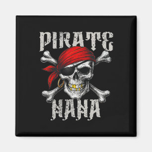 Pirate Nana Jolly Roger Vlag en schedel crossbones Magneet