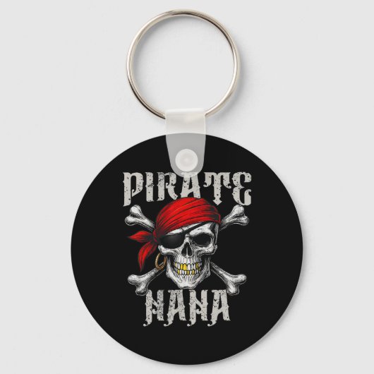 Pirate Nana Jolly Roger Vlag en schedel crossbones Sleutelhanger (Voorkant)