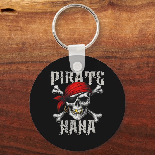 Pirate Nana Jolly Roger Vlag en schedel crossbones Sleutelhanger (Voorkant)